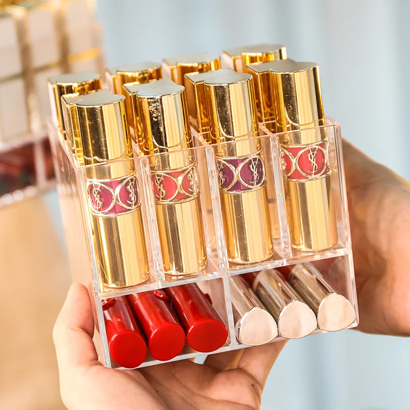 Acrylic Makeup Brush Tools Holder 16 Slots Lipstick Box Display Stand Lip Gloss Sundry Storage Cosmetic Organizer | Дом и сад