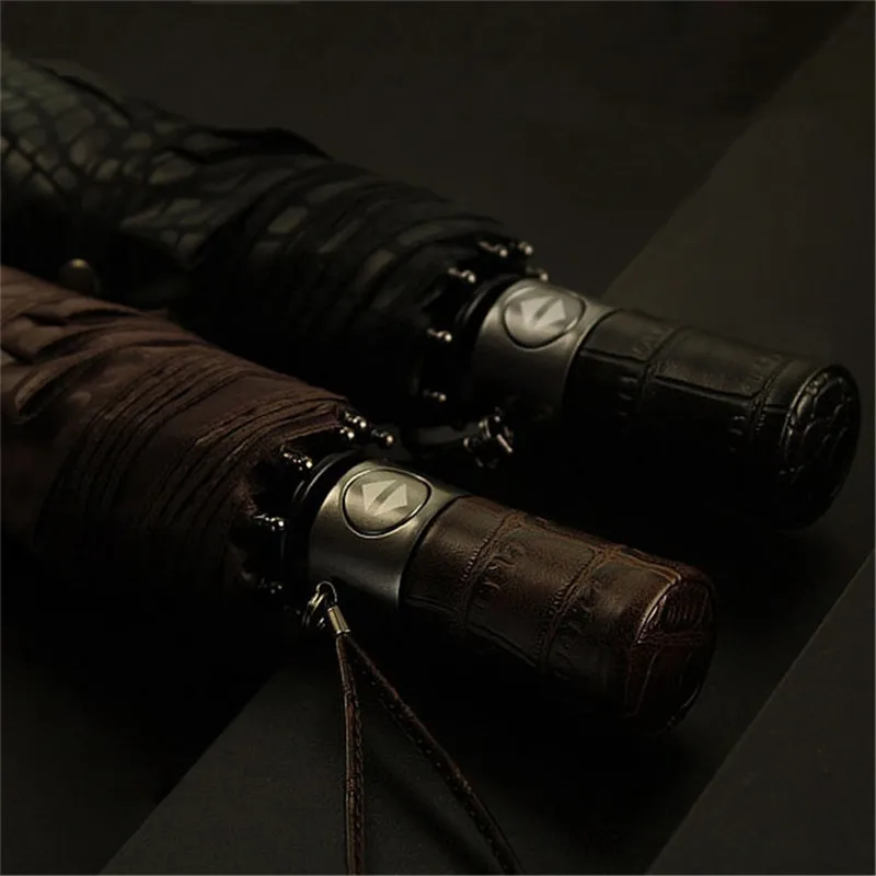 PALONY Imitation Crocodile Skin Umbrella Men Rain Women Three Folding Windproof Fully Automatic Gentle High Quality Umbrellas | Дом и сад