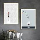 Абстрактный плакат в скандинавском стиле, бокал для плавания, Картина на холсте, настенные картины для гостиной, современные декоративные принты на стену