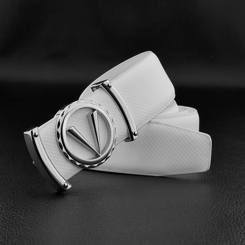 bekeleBOLO Men's Belt Cow Leather Belts Brand Fashion Automatic Buckle Black Genuine for Men 3.4cm Width N71314 | Аксессуары для