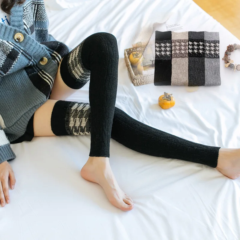 

Autumn And Winter Cashmere Over Knee Women's Thickened Warm Kneecap Super Warm Long Tube Leg Protection Wool Foot Cover