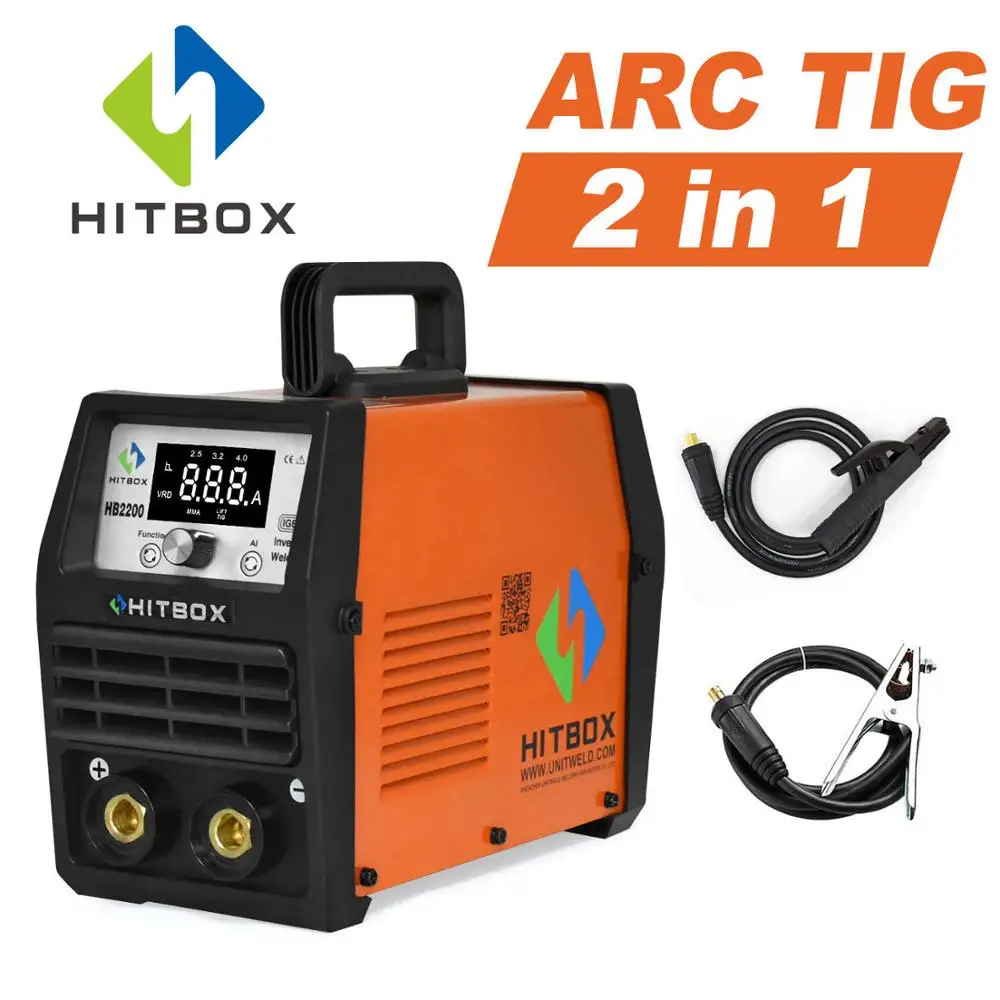 Сварочный аппарат HITBOX Arc Tig 2 в 1 220 В 4 0 ММ стержни из нержавеющей стали мощный