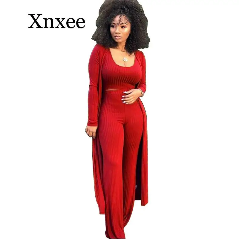 New style African Women clothing Dashiki fashion High waist strip 3piece set  size winter autumn long coat Sweater pants sexy