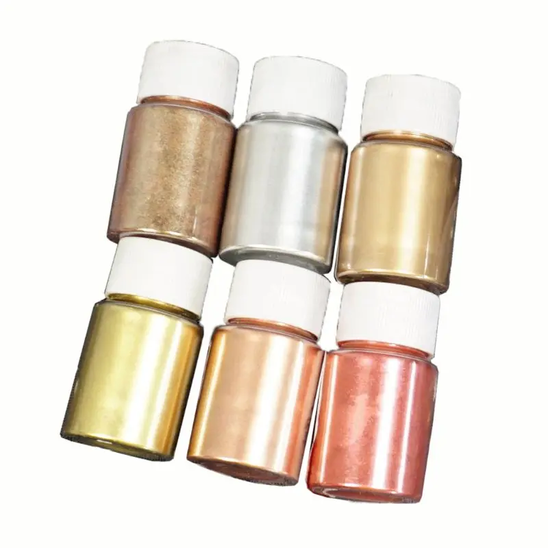 

W3JD 6 Colors 10g Mirror Marble Metallic Resin Pigment Kit Pearl Powder Epoxy Resin Colorant Glitter Resin Dye Jewelry Making