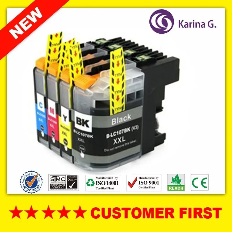 Совместимый картридж с чернилами для Brother LC107 LC105 подходит принтера MFC J4710DW J4610DW