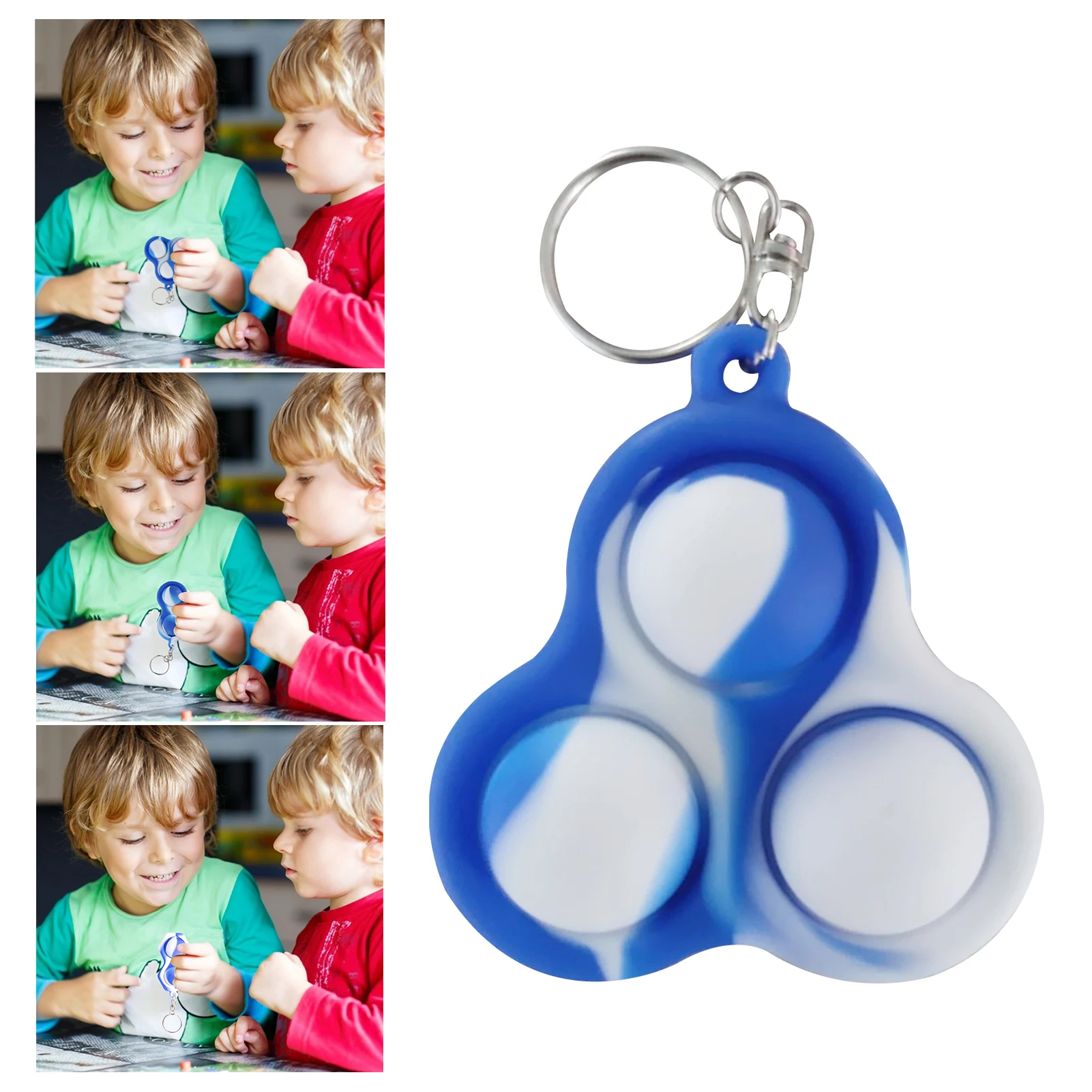 

Anti Stress Relief Keychain Toy Simple Dimple Fidget Toys Sensory Board Stress Reliever Hand Toy For Kids Child lovable