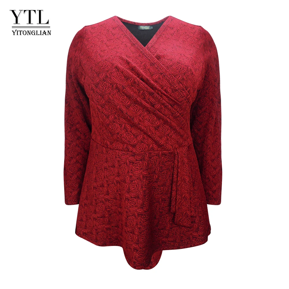 Женские Модные Большие футболки с v образным вырезом невидимая текстура блуза