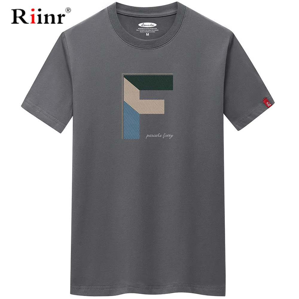 Летняя мужская футболка Riinr 2020 Винтажная Свободная Повседневная большого