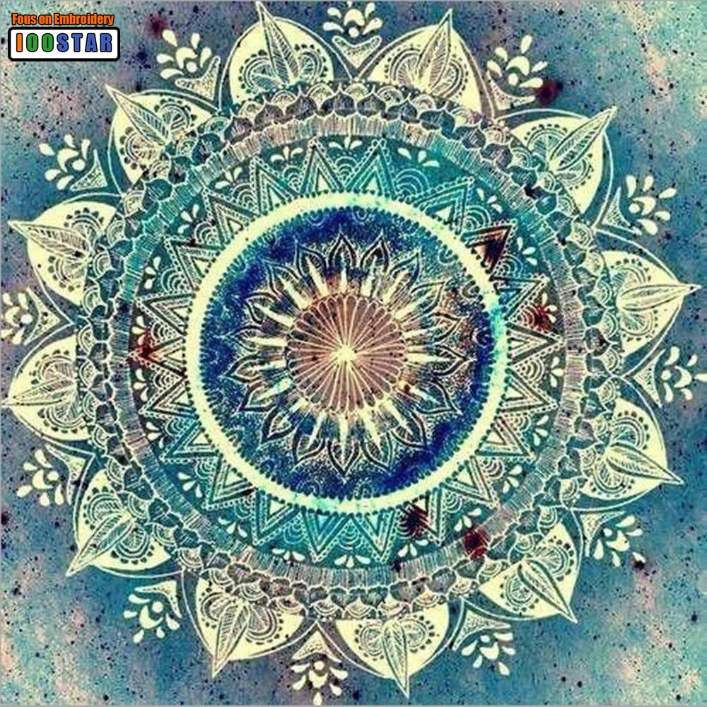 

Drill Shiny 5D diy Diamond Painting Mandala petals Cross Stitch Portrait Wall Sticker Full Square Paste Embroidery Home Crafts