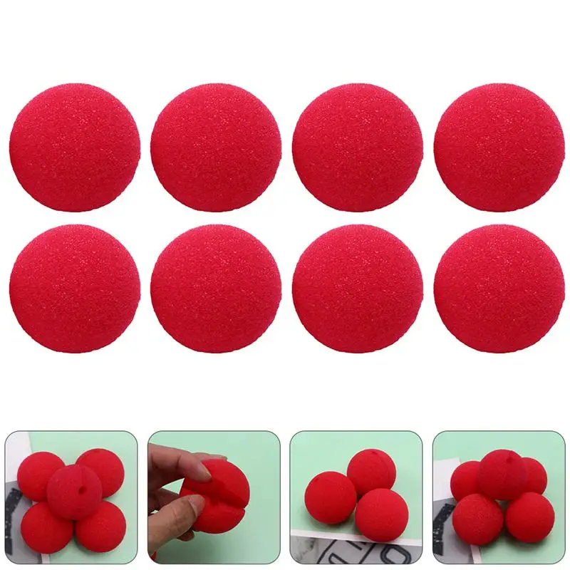 50pcs 50MM Red Clown Noses Sponge Ball Clown Noses Sponge Clown Noses For Masquerade Party Cosplay Props