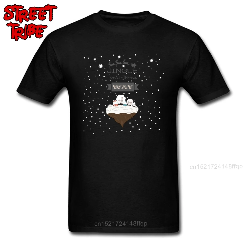 Рождественская футболка Мужская с принтом Земля на Рождество зимние топы черные