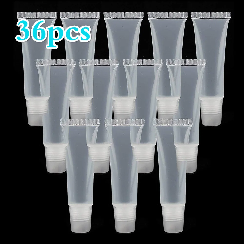 Прозрачный тюбик для блеска губ 10 мл 36 шт.|Многоразовые бутылки| |