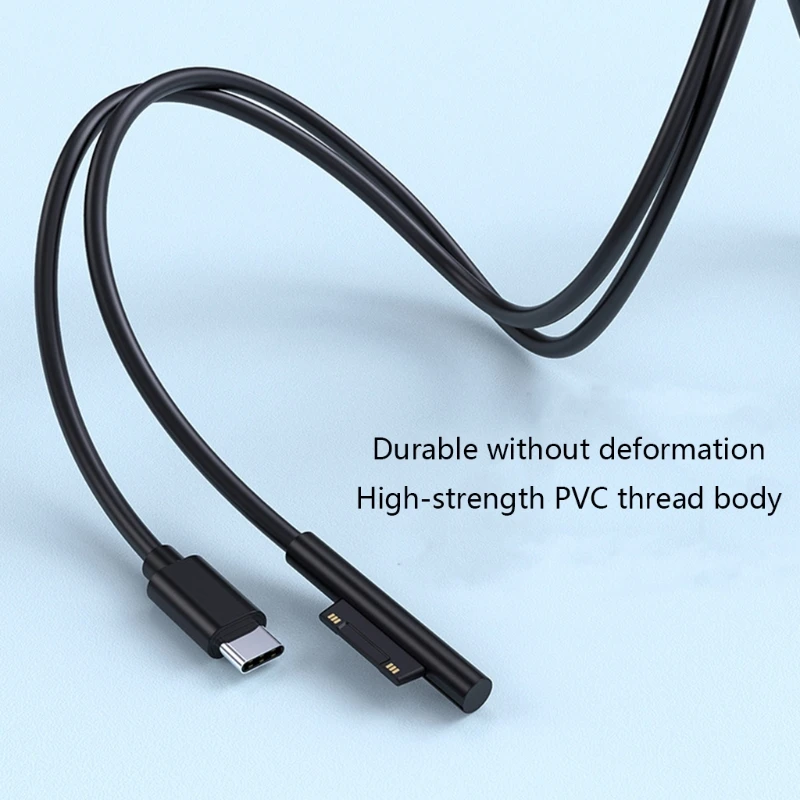 1.5m USB C Type C Power Supply Charger Adapter 15V 3A PD Fast Charging Cable Cord for Surface Pro 7/6/54/3 Book/Book 2