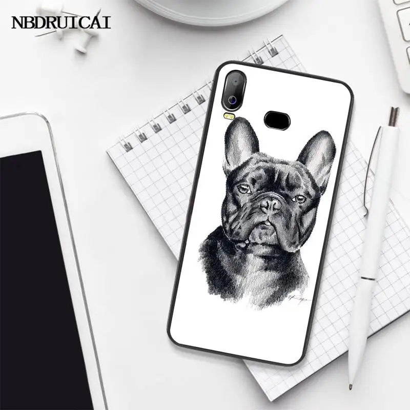 NBDRUICAI Pug Французский бульдог ТПУ черный чехол для телефона Корпус Samsung A10 A20 A30 A40 A50