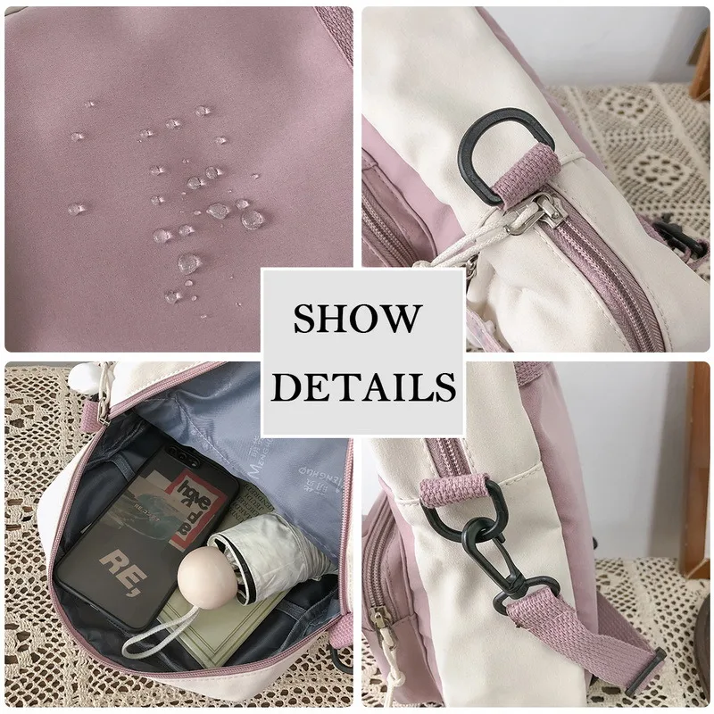 

Korean Style Cute Mini Backpacks Women Waterproof Nylon Small Shoulder Bags for Teenage Girls Schoolbags Flower Travel Backpack