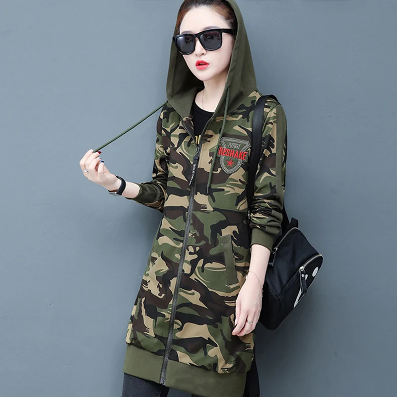 

Camouflage Long Coat Women Velvet Casual Long Sleeve Zipper Women Jacket Autumn Women Clothes 2020 Mujeres Abrigos