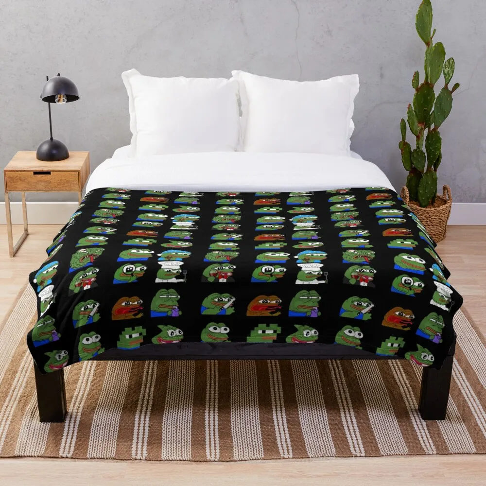 

pepe peepo variety set 12 pepes edition Throw Blanket Super Soft Printing Family Car and Sofa Bed throws Summer Office Quilts