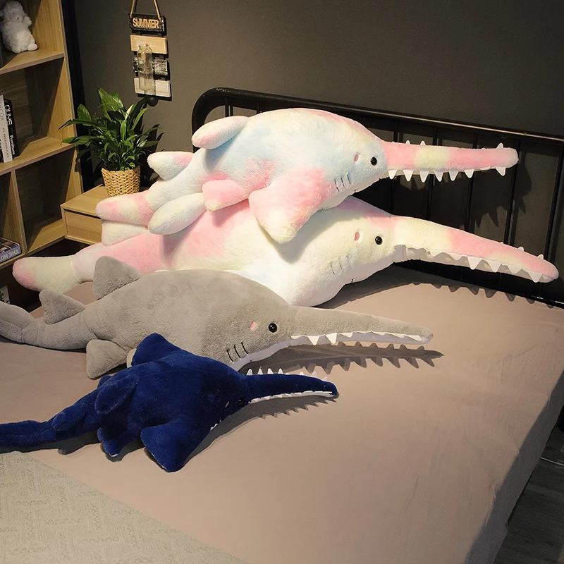 

55-140cm Nice Large Serrated Shark Plush Toys Stuffed Soft Lovely Fish Animals Pillow Doll For Girls Kids Birthday Gifts
