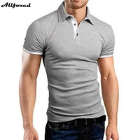 mens polo shirt short sleeved stitching solid color lapel casual slim business male top clothes high quality summer t shirt