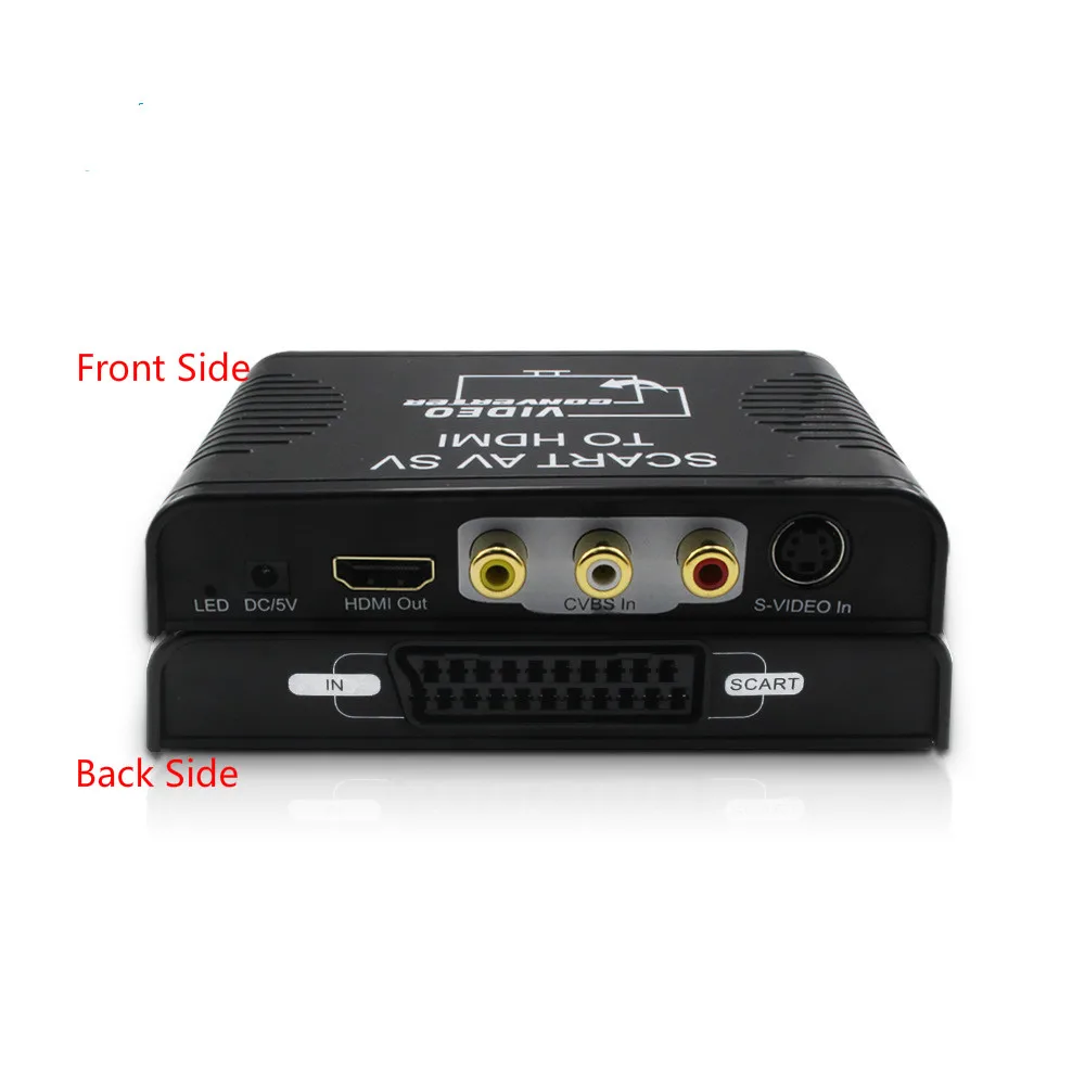 Композитный адаптер преобразователя видео Scart HDMI 3 в 1 преобразователь Svideo + CVBS SCART