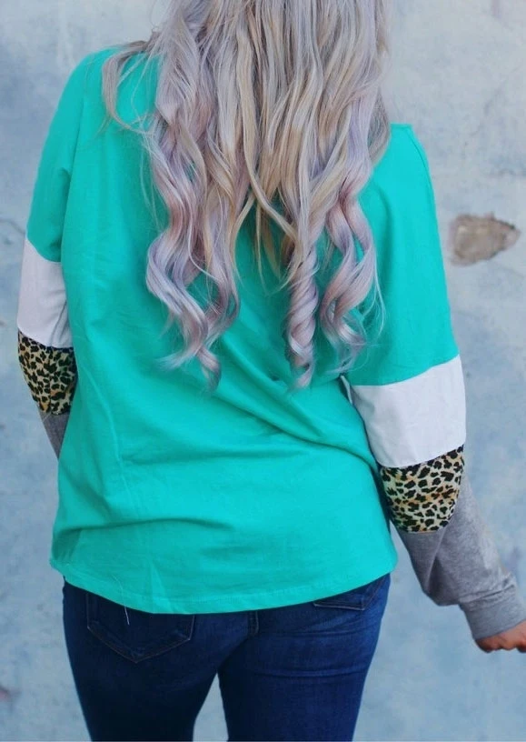 

2019 Ladies Leopard Splicing Long Sleeve Beautiful Blouse Fall Winter femme HarajukuT-shirt womens tops