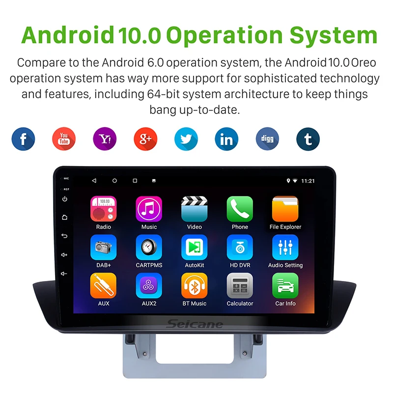 Seicane 9 дюймов gps навигация Android 10 0 автомобильный стерео блок плеер для 2012 2018 Mazda BT 50