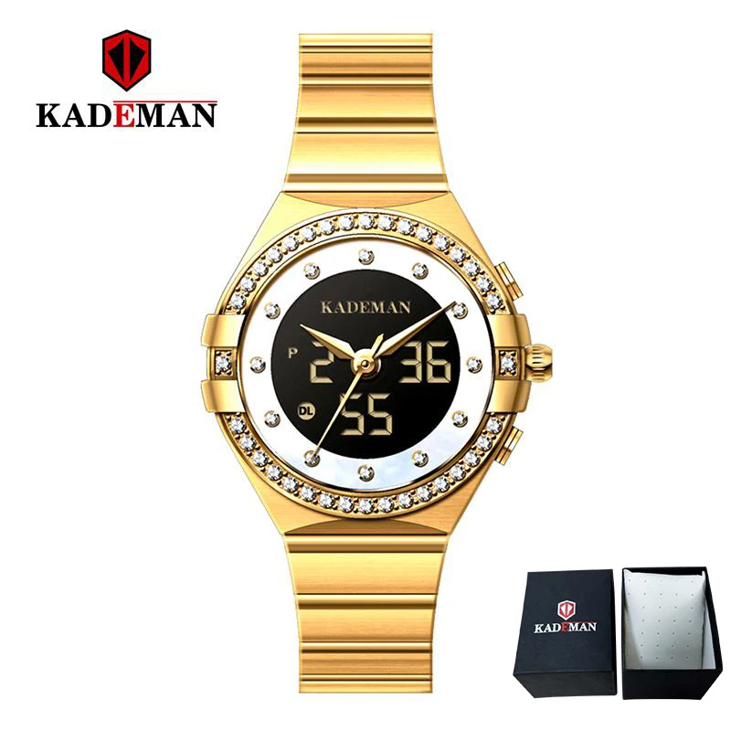 Kademan Топ люксовый бренд Дамская мода повседневная простая стальная сетка ремешок