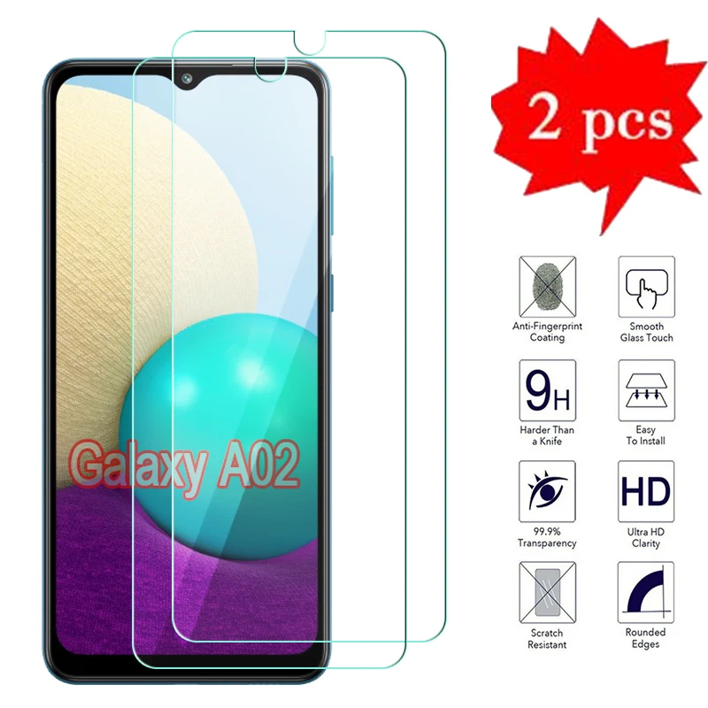 

2-1Pcs Glass For Samsung Galaxy A02 SM-A022M A022F Cover Phone Front Screen Protector Film For Samsung A02 A 02 Tempered Glass