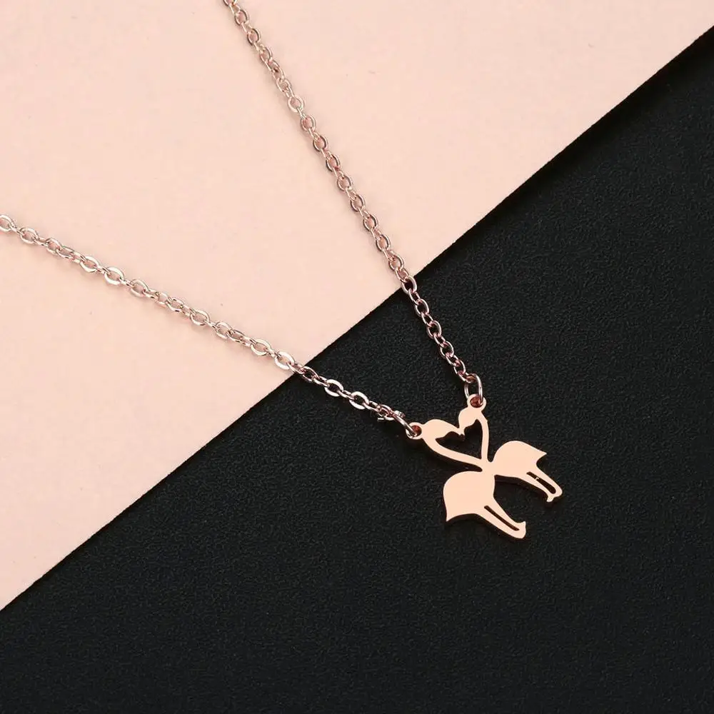 Ожерелье Todorova из нержавеющей стали для женщин романтическая пара фламинго