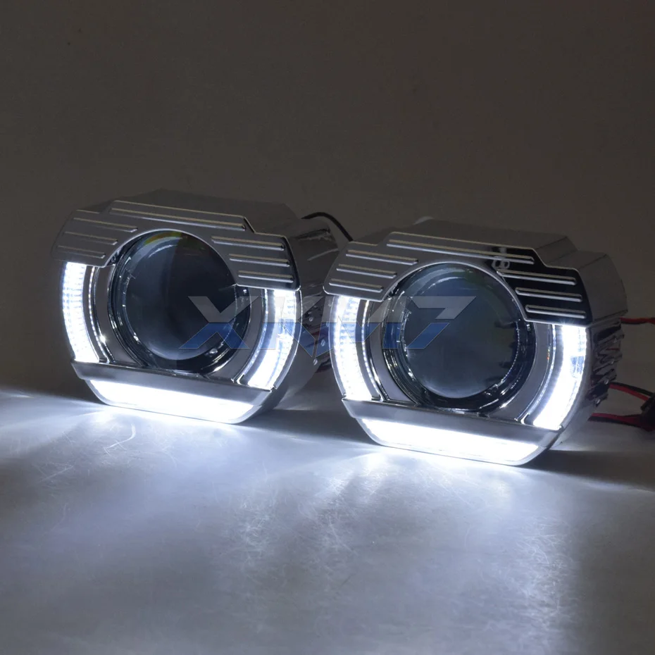 Линзы для фар Mini 2,0 angel eyes Bi-xenon объектив H1 HID проектор светодиодный Halo комплект для H4 H7 автомобильные фары аксессуары для модификации DIY