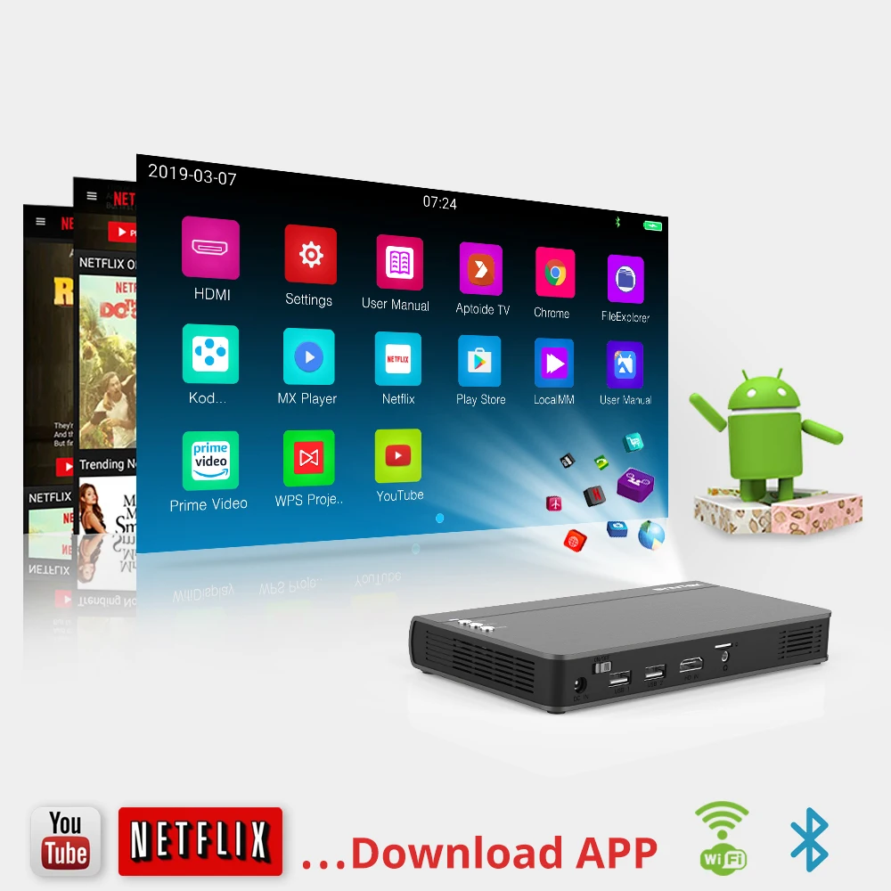 2020 новейший умный 3D проектор Full HD 4K 5G WIFI Android Pico Портативный Micro Mini LED DLP для Iphone