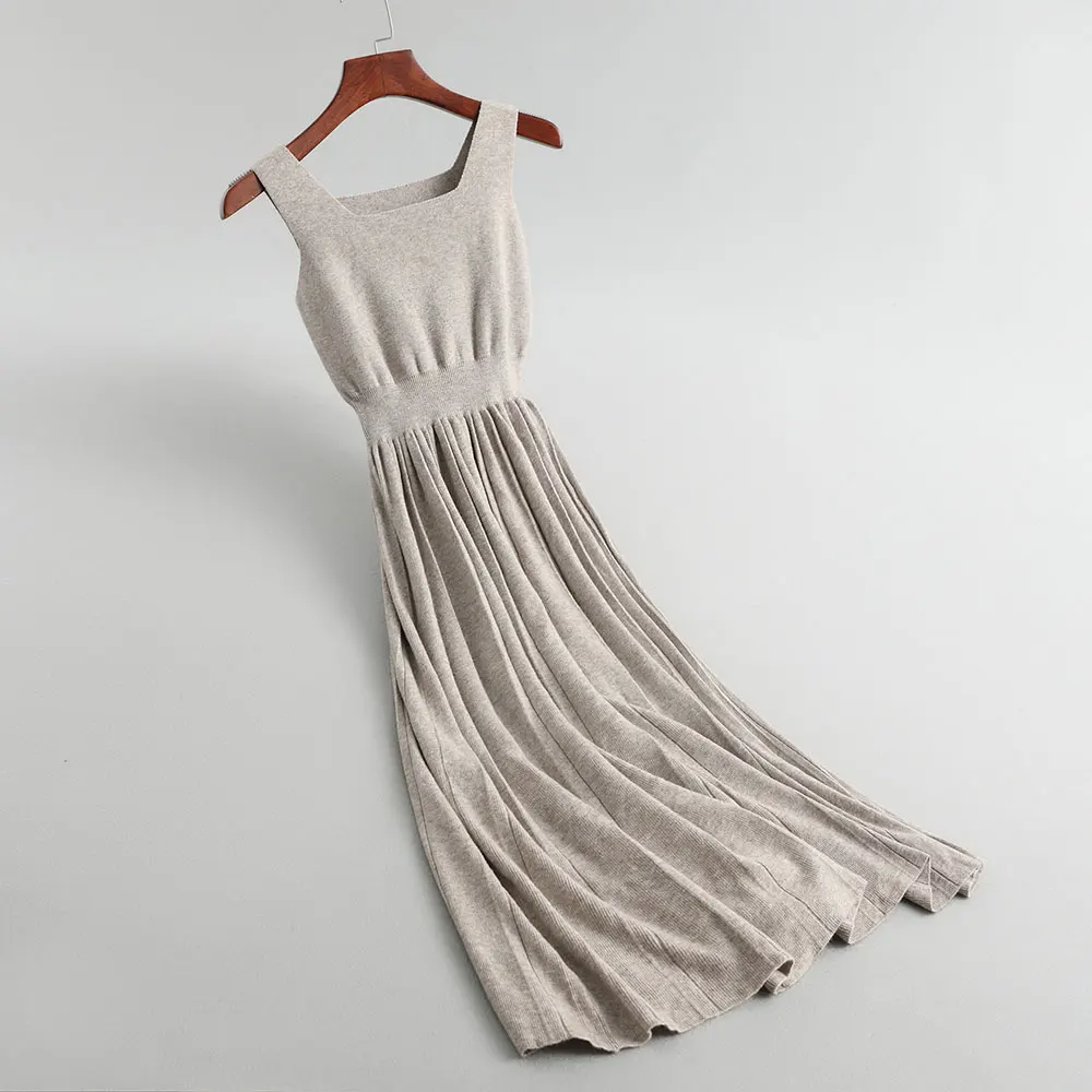 Женский трикотажный свитер без рукавов зимний базовый Длинный пуловер с высокой