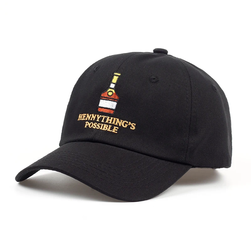 

2020 new Henny Wine bottle embroidery Dad Hat men women Baseball Cap adjustable Hip-hop snapback cap hats