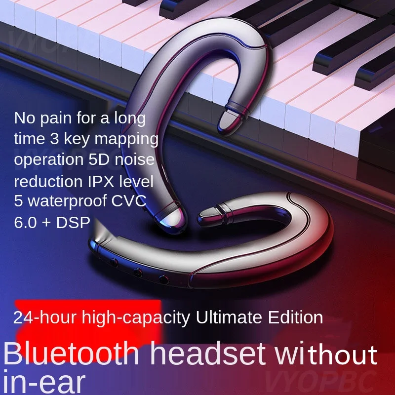 

Bone Conduction Bluetooth Headset Portable Universal Unilateral Handsfree Wireless Hanging Ear Mobile Phone Call Sport Earphone