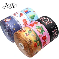 jojo bows 75mm 2y christmas grosgrain ribbon for crafts printed tape for needlework diy hair bows material home party decoration