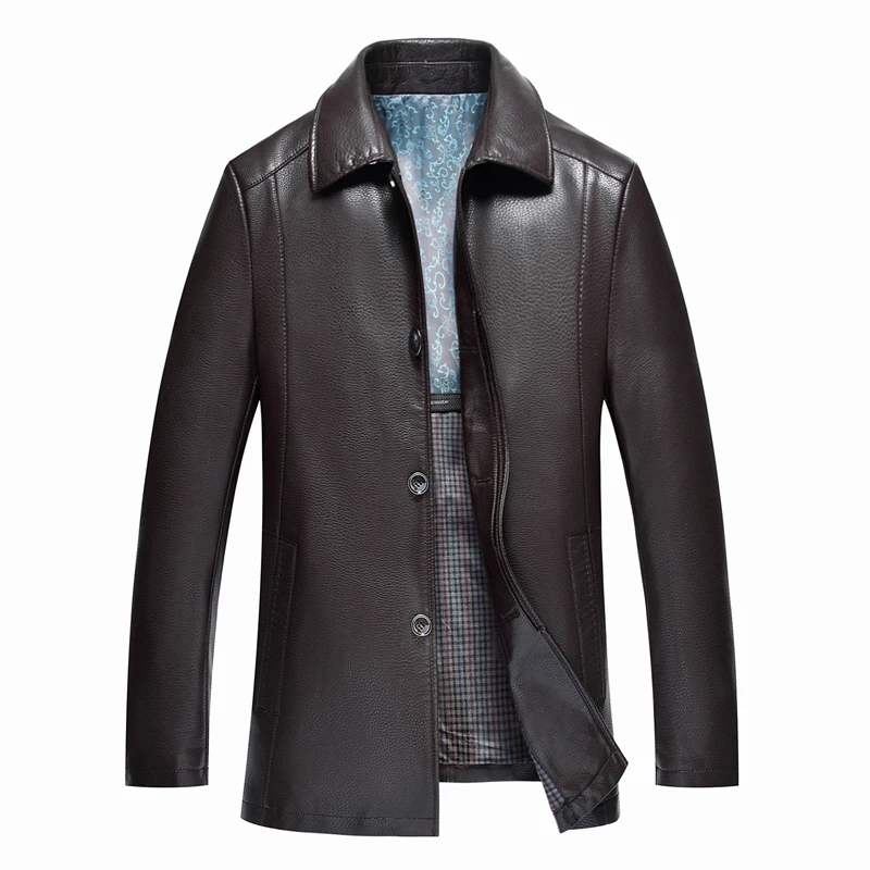 Верхняя одежда натуральная кожа мужские кожаные куртки Стиль для среднего