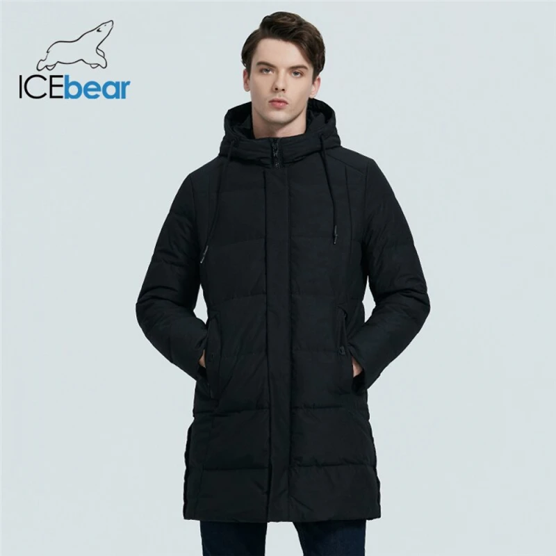 Мужская зимняя куртка на биопуху с капюшоном | одежда