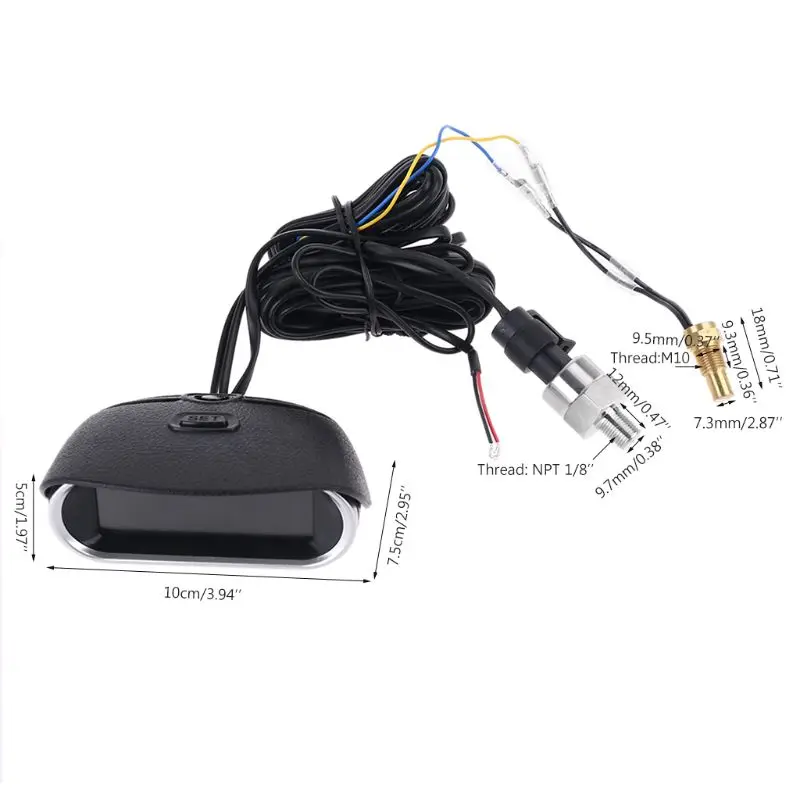 

2 Functions 12v/24v Universal Truck Car Oil Pressure Gauge + Water Temperature Gauge Set Meter 10mm M10 1/8 NPT Sensor