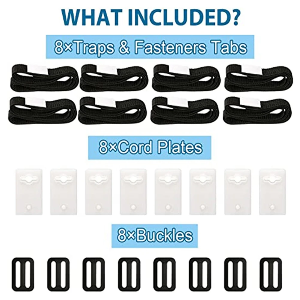 

8pcs Full Solar Cover Roll Accessories Sets Solar Blanket Tape Set Pool Roll Lacing Kit Easy to Assemble Nylon Webbing Pieces