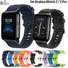 Ремешок BEHUA силиконовый для Realme Watch 2  2 pro  Realme Watch S, браслет для смарт-часов 22 мм, аксессуары для часов, ремешок
