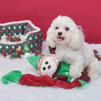 2021new dog toys bite resistant clean dog chew puppy training toy soft dog squeaky chew toy christmas tree santa claus elk toys