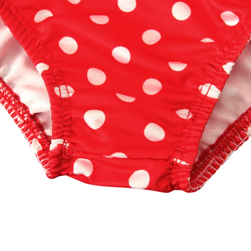 

2021 New Girl Swimwear Toddler Baby Kids Girls Ruffle Sling Dot Print One Piece Swimsuit Summer Bikini Halter Children Swimwear