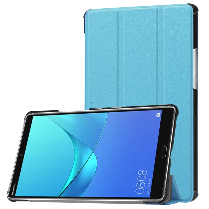 Чехол для планшета s для huawei MediaPad M5 8,", чехол с подставкой, Магнитный смарт-чехол, чехол для huawei SHT-W09, защитная оболочка+ ручка для SHT-AL09 - Цвет: blue