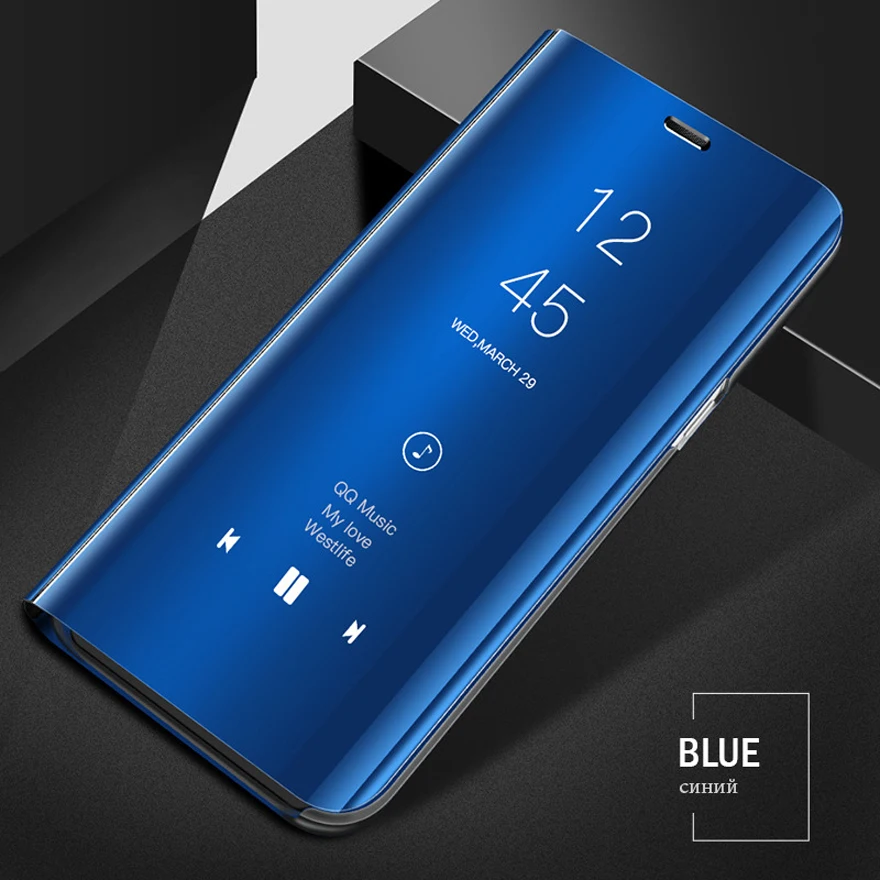 Умный зеркальный флип чехол для Samsung Galaxy A40S 2019 противоударный защитный задней