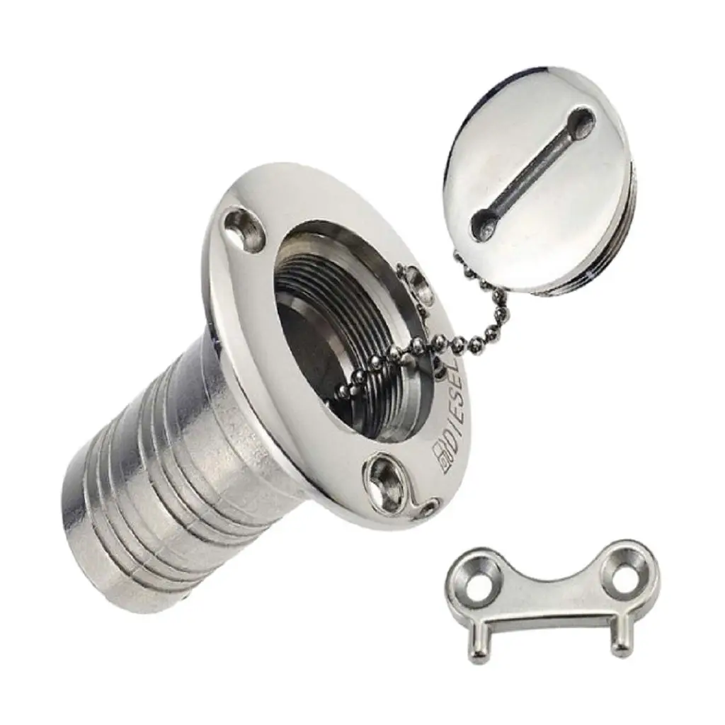 

BOAT DECK FILLER - Fuel/Petrol/Gas/Water/ - Tank Deck Fill, Silver