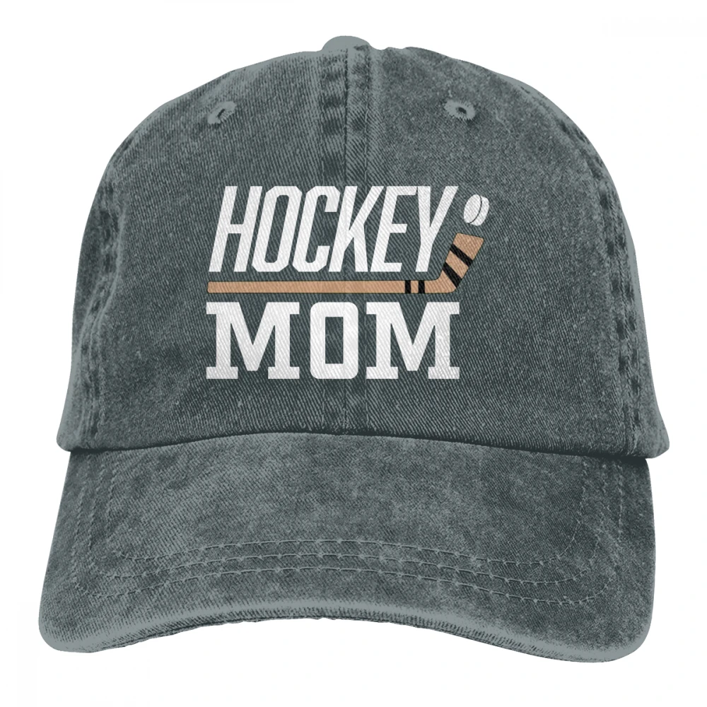 Хоккей Мама Casquette темно-синий унисекс Мужские Женские джинсовые бейсболка с