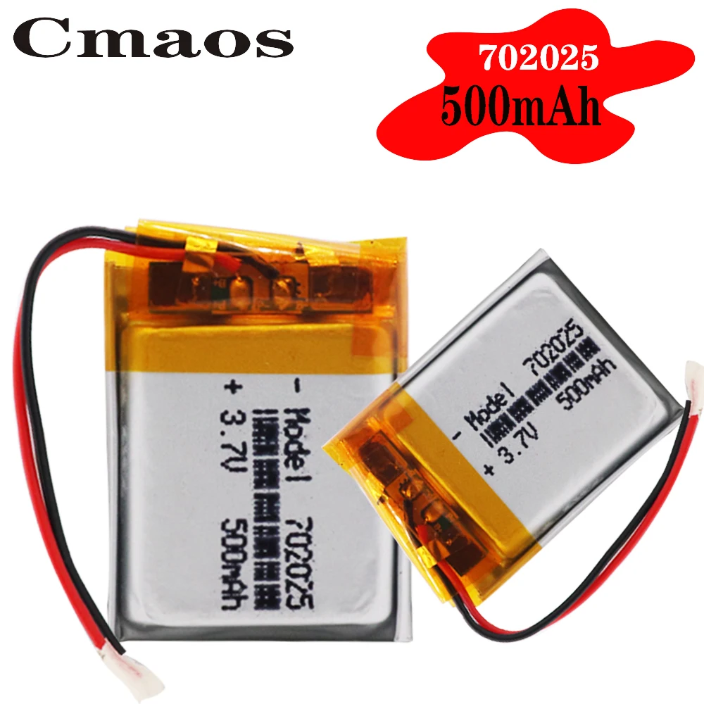 Аккумулятор Li-polymer 3.7V 500mAh 702025 для Mp3 Bluetooth наушников динамиков видеорегистраторов беспроводных мышей и Li-ion ячеек.