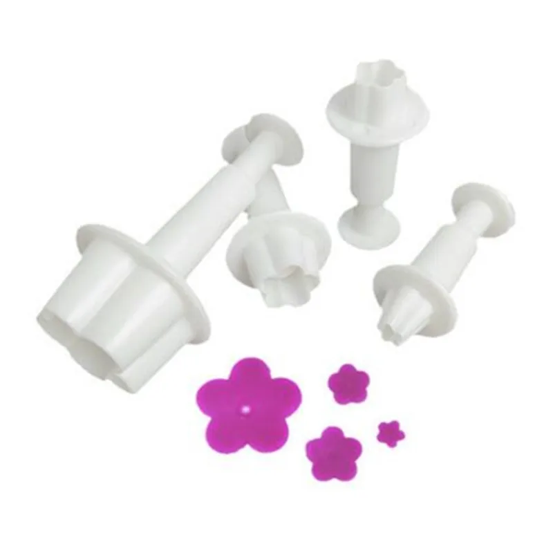 4 шт./компл. сливы цветока Плунжер для сахарной мастики резак Sugarcraft торт