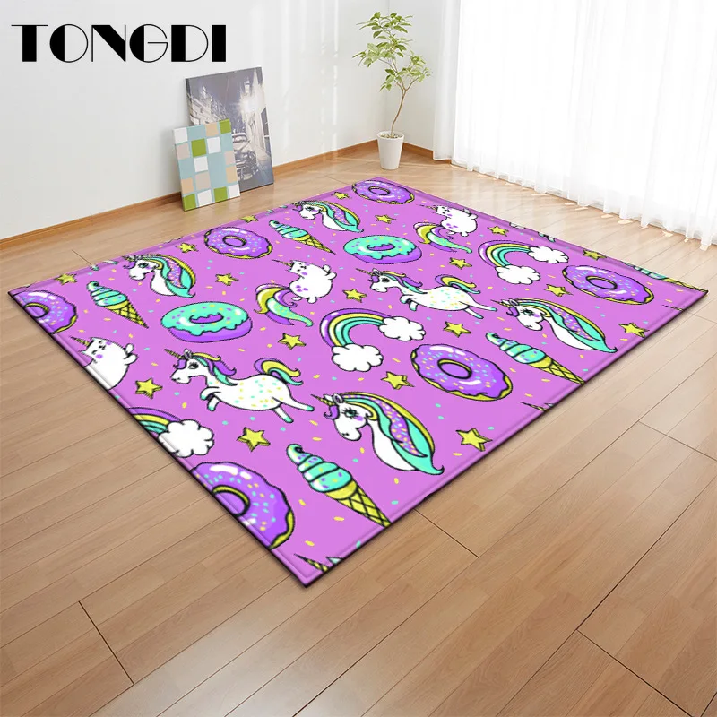Детский нескользящий коврик TONGDI элегантный художественный с милым принтом
