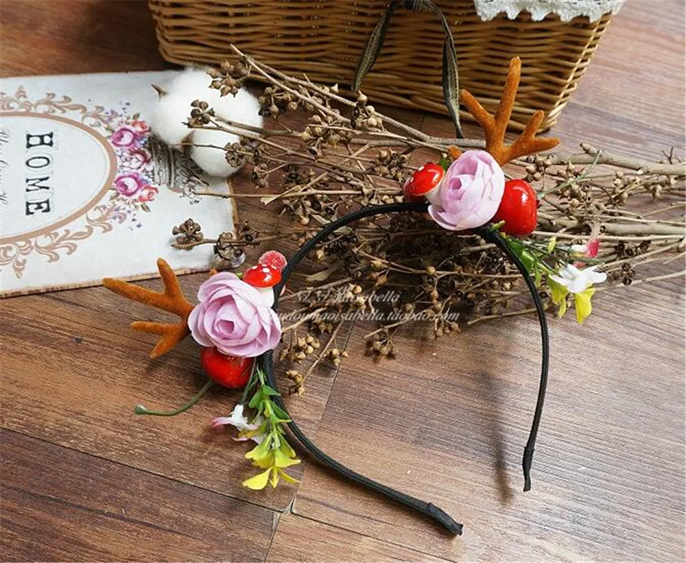 Оленьи рога повязка на голову Рождество Пасха Хэллоуин вечерние DIY женский